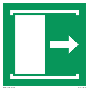 E033 safe condition door slides right to open